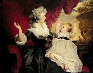 Georgiana, Devonshire hercegnője kislányával, Lady Georgiana Cavendish-sel (olaj, vászon) alkotó: Joshua Reynolds