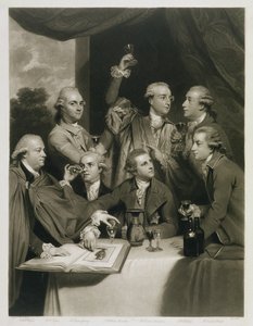 Sir William Hamilton (1730-1803) más műértőkkel, a Dilettanti Társaság találkozója alkotó: Joshua Reynolds