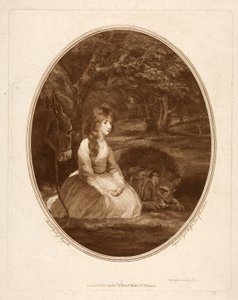 Miss Elizabeth Beauclerc Una szerepében, Thomas Watson (1748-81) metszetében (maratott pecsét)