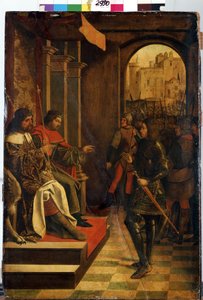 ""Szent Sebastien Diocletianus és Maximianus császár előtt"" (Szent Sebastien Diokletianus és Maximianus császár előtt). Diocletianus (Gaius Aurelius Valerius Diocletianus, 245-316) és Maximian Hercules (Marcus Aurelius Valerius Maxim Maxim) római császáro