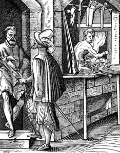 Harquebusier vagy kézi fegyvergyártó, c1559-1591 alkotó: Jost Amman