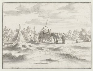 Kilátás a Willem III hadsereg táborára Leuven közelében alkotó: Josua de Grave