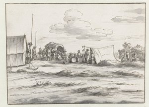 Kilátás a Willem III hadsereg táborára Leuven közelében