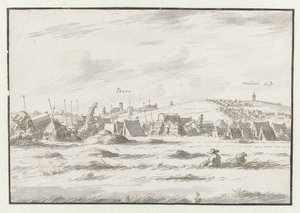 Kilátás a Willem III hadsereg táborára Leuven közelében