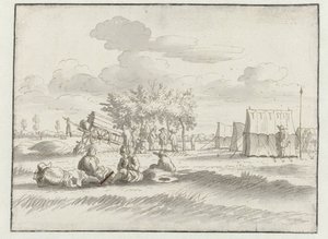 Kilátás a Willem III hadsereg táborára Leuven közelében alkotó: Josua de Grave