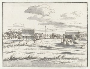 Kilátás a Willem III hadsereg táborára Leuven közelében alkotó: Josua de Grave