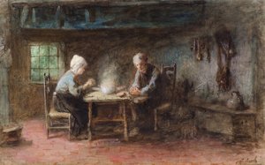 Takarékos étkezés (akvarell)