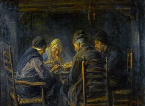 Burgonyaevők - A burgonyaevők - Jozef Israels (1824-1911) festménye - c. 1902 - Olaj, vászon - 119,5x151 - Gemeentemuseum Den Haag