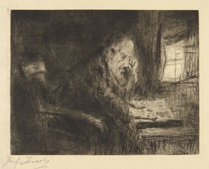 Olvasó öregember alkotó: Jozef Israëls