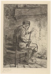Interieur met roker A dohányos (cím a tárgyon) alkotó: Jozef Israëls