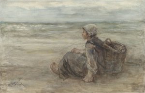 Fisher lány a tengerparton