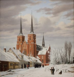 Roskilde utca. Háttérben a katedrális