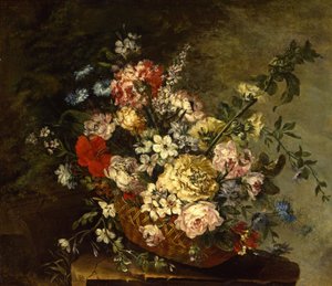Csendélet virágokkal a kosárban, 1780-1790 körül