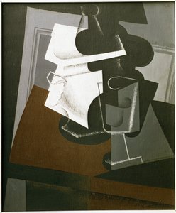 Csendélet egy asztalon - olaj, fa alkotó: Juan Gris
