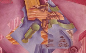 Juan Gris (1887-1927) csendélet hegedűvel és üveggel, olaj, vászon, 46x73 cm alkotó: Juan Gris