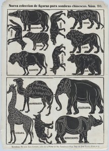 Kínai árnybábok figuráinak 10. lapja, 1859. alkotó: Juan Llorens