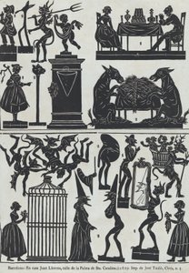 Kínai árnybábok figuráinak 11. lapja, 1859. alkotó: Juan Llorens