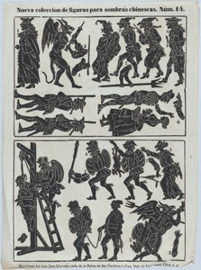 Kínai árnybábok figuráinak 14. lapja, 1859. alkotó: Juan Llorens