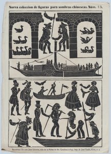 Kínai árnybábok figuráinak 15. lapja, 1859. alkotó: Juan Llorens