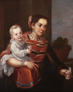 Casta Painting (spanyol és Morisca, Albino) alkotó: Juan Patricio Morlete Ruiz