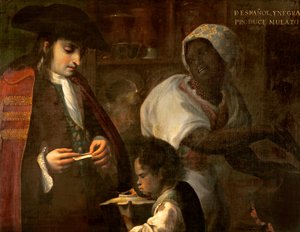 Spanyol és fekete termel egy mulattot, 1715 körül
