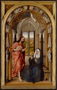 Krisztus megjelenése anyjának, 1496 körül alkotó: Juan de Flandes
