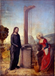 Juan de Flanddes Krisztus és a szamaritánus festménye (1496-tól 1519-ig ismert) V. 0,24x0,17 m .