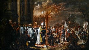 A kereszt felmagasztalása (olaj, vászon) alkotó: Juan de Valdes Leal