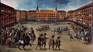 Game of Canas, Plaza Mayor, Madrid (olaj, vászon)