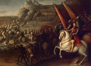 ""csatajelenet"" Juan de la Corte (1597-1660) festménye 1643 Méret: 66,5x88 cm Állami Ermitázs, Szentpétervár
