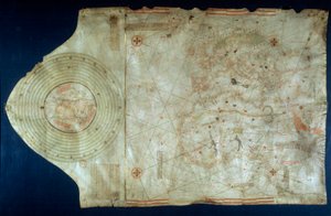 Juan de la Cosa (1460-1510), Kolumbusz Kristóf (1451-1506) navigátor térképésztársának tengeri térképe