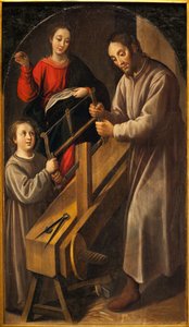 Názáret műhelye. Juan del Castillo festménye (kb. 1590-1658), olaj, vászon, 1634-1636 körül. Szépművészeti Múzeum Sevillában, Spanyolországban. alkotó: Juan del Castillo