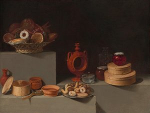 Csendélet édességekkel és fazekassággal, 1627.