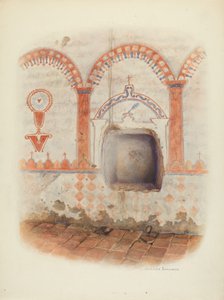 Falfestés és keresztelési fülke, c. 1941.