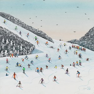 Lesikló futás (gouache papíron) alkotó: Judy Joel