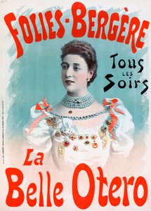 „La Belle Otero” plakát a Folies Bergere-nél – La belle Otero aux folies Bergeres (Caroline Otero alkotó: Jules (after) Cheret