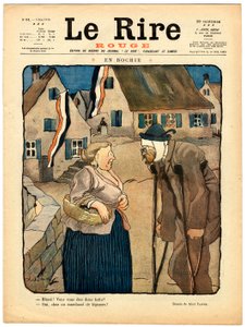A „The Red Laughter” címlapja, színekben szatirikus alkotó: Jules Abel Faivre