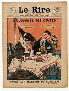 A „The Red Laughter” címlapja, színekben szatirikus alkotó: Jules Abel Faivre