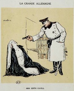Edith Cavell kisasszonyt a németek kivégezték, Abel Faivre (1864-1945) képe. alkotó: Jules Abel Faivre
