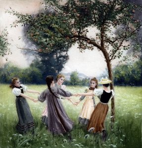 Girotondo (a kör). Festménye: J.-A. Meunier alkotó: Jules Alexis (after) Meunier