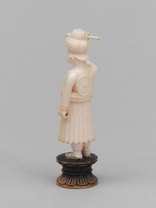 Fekete gyalog, sakkfigura, India, 1820 körül alkotó: Jules Antoine Duvaux