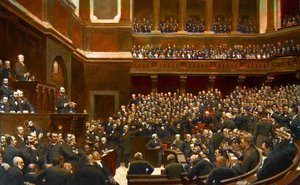 Adolphe Thiers (1797-1877) francia politikus, akit a versailles-i képviselőház ülésén „a terület felszabadítójának” kiáltottak ki.