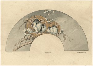Madarak, 2. tábla a „Fantaisies decorations”-ból, metszett Gillot, kiadó: Jules Rouam, Librairie de l