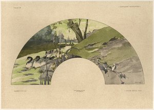 Legyező, 23-as tábla a „Fantaisies decorations”-ból, metszett Gillot, kiadó: Jules Rouam, Librairie de l