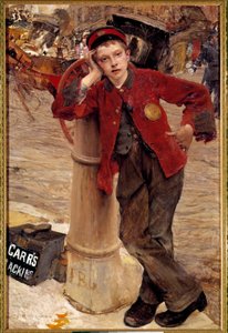Jules Bastien Lepage (1848-1884) A kis angol cipőfény festménye 1882 V. 0,89x1,32 m Párizs, Dekoratív művészet