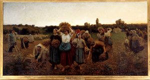 Le rappel des glaneuses Jules Breton (1827-1906) festménye 1859 V. 0,9x1,76 m Párizs, Muse d