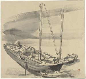 Hajók Grancampben (Calvados) alkotó: Jules Chadel