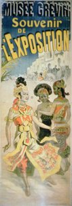 A "Souvenir of the Exhibition" reklámja a Musee Grevinben, Párizsban alkotó: Jules Cheret