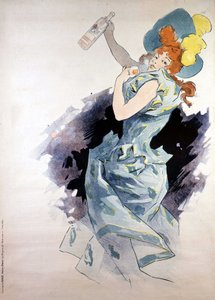 Dubonnet, üveges nő reklámplakátja, Jules Cheret alkotó: Jules Cheret