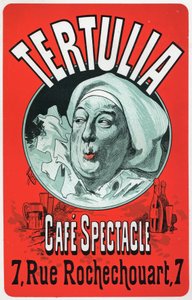Művészet. Szórakozás. Tertulia, show a Cafe Spectacle-ben, Párizsban. Jules Cheret plakátja, 1870 körül (plakát) alkotó: Jules Cheret